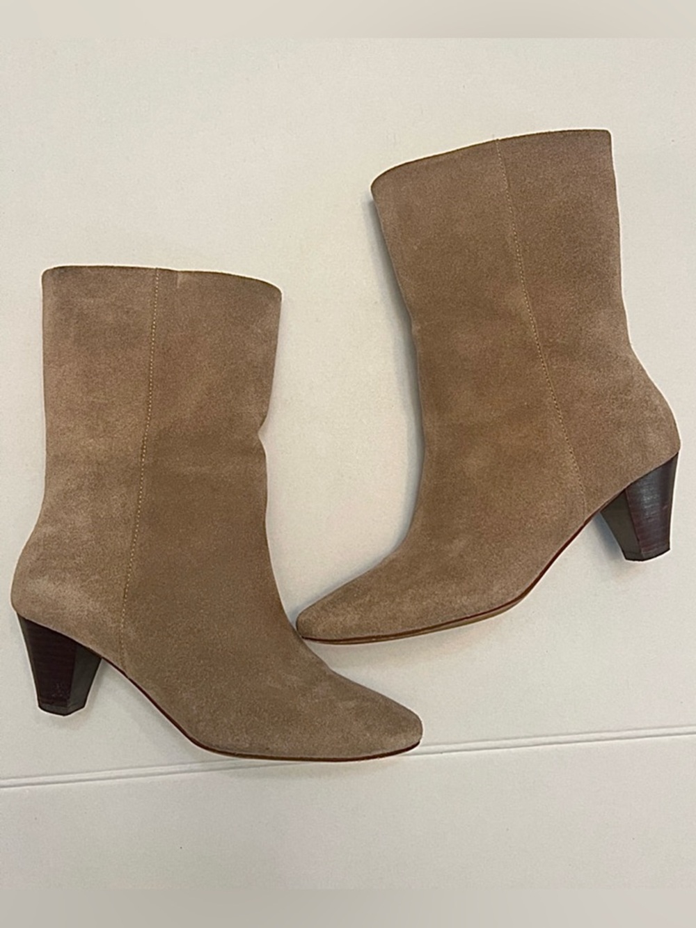 SHOE THE BEAR COPENHAGEN TAN AND BROWN LEATHER ANKLE BOOTS WITH HEELS 8
